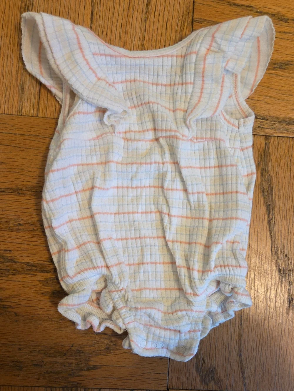 cloud island White Baby Romper with Pink & Light Blue Stripes